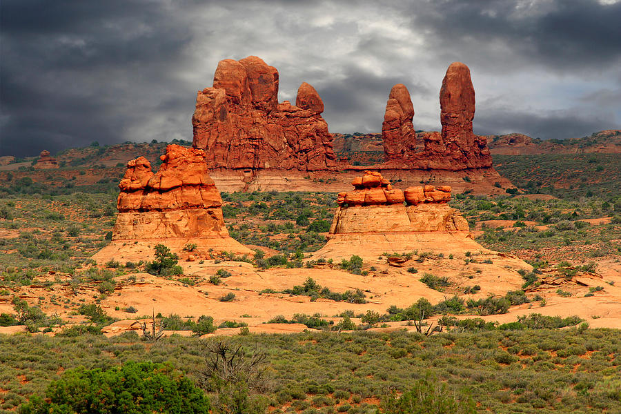 Arches National Park - A picturesque drama Photograph by Alexandra Till