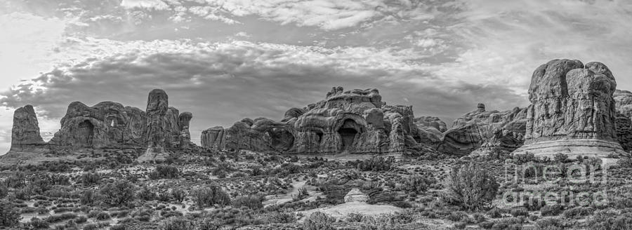 Arches National Park Photograph - Arches National Park BW by Michael Ver Sprill