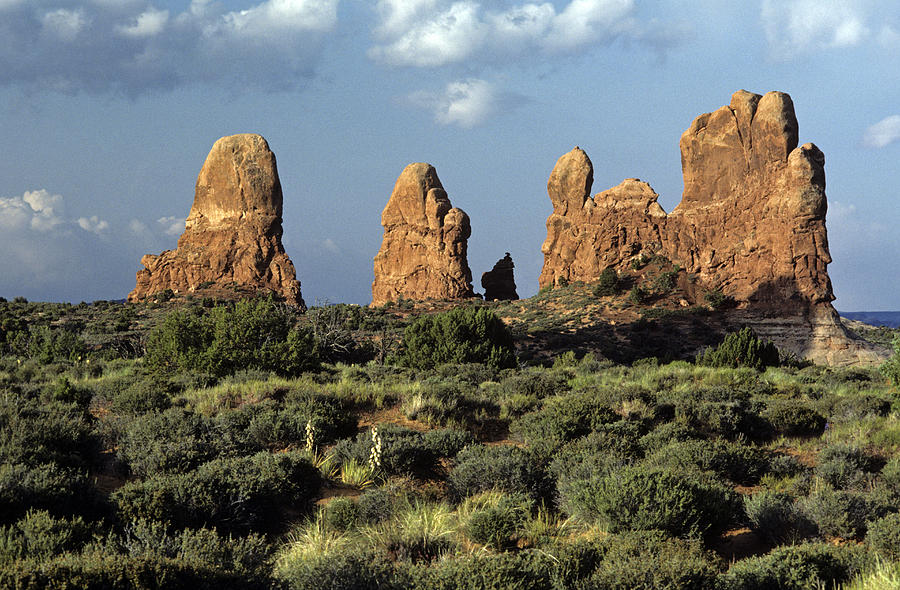 Arches National Park sunrise rock formations  Photograph by Jim Corwin