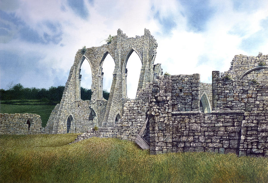 Arches of Bayham Abbey Painting by Tom Wooldridge