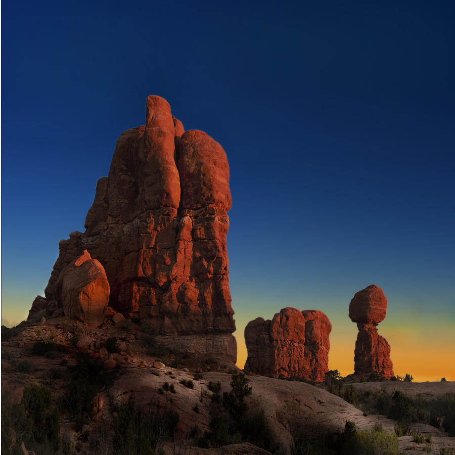 Arches after sunset Photograph by Gary Warnimont