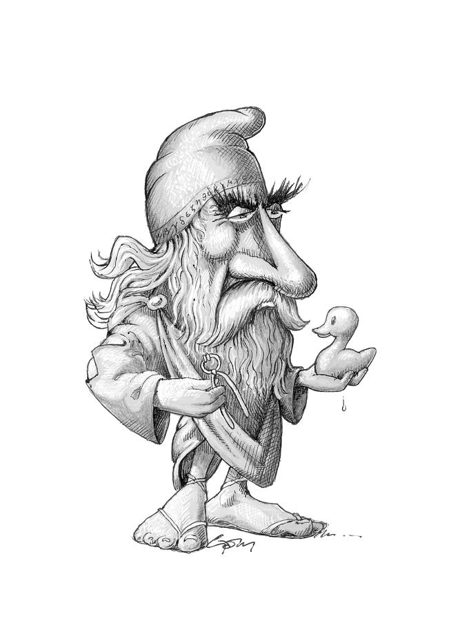 Archimedes, caricature Photograph by Science Photo Library