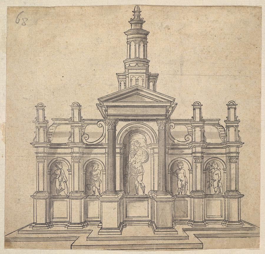 Architecturally-shaped Tabernacle Drawing by Anonymous 16th century ...