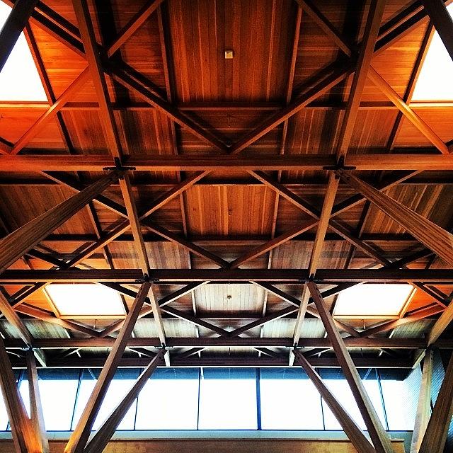 Pattern Photograph - #architecture #ceiling #geometry #wood by Steven Shewach