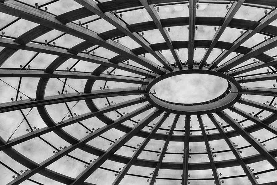 Architecture Ceiling in Black and White Photograph by Leah Palmer