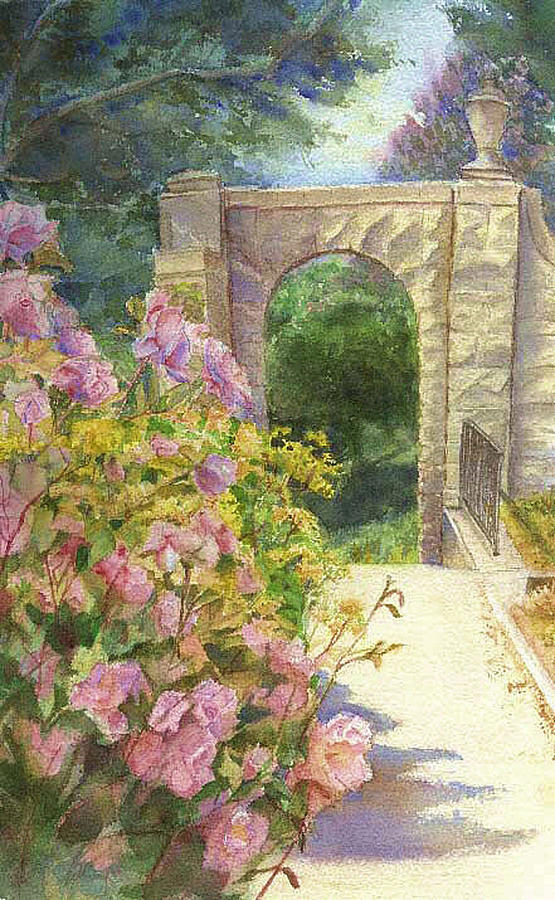 Archway of Roses Painting by Katherine Berlin - Pixels