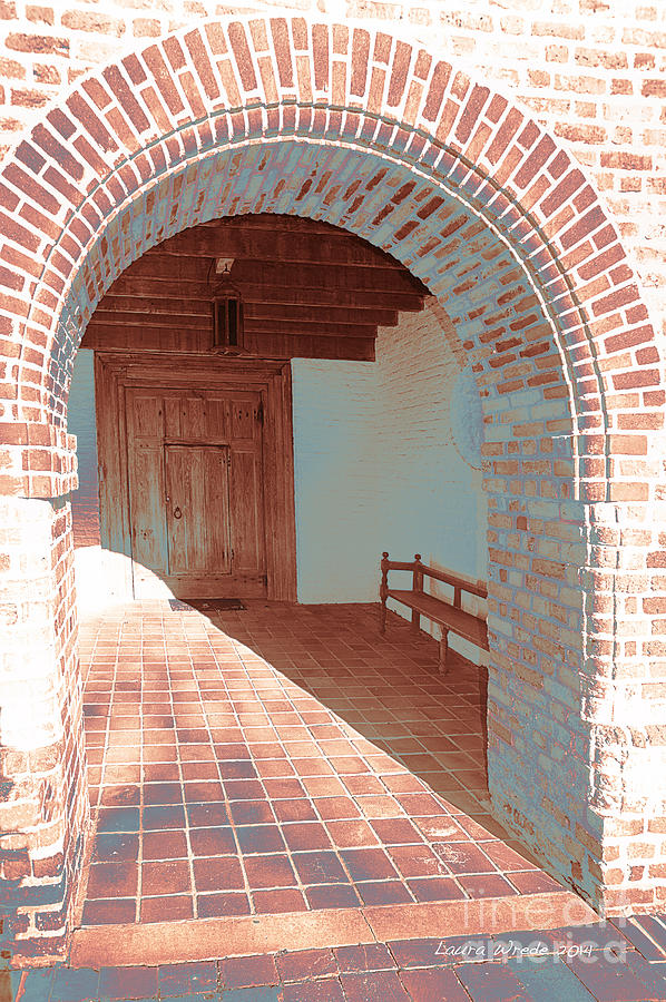 Brick Photograph - Archway of Saint Lukes Church Smithfield Virginia by Artist and Photographer Laura Wrede