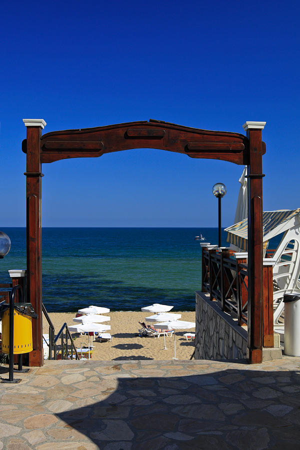 Archway to Black Sea Beach Photograph by Sally Weigand
