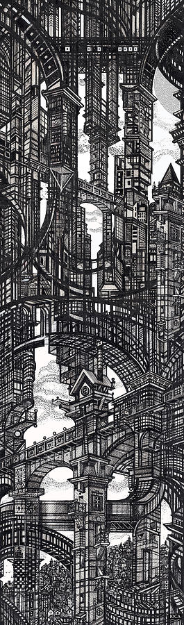 Architectural Utopia 14 Drawing by Serge Yudin - Fine Art America