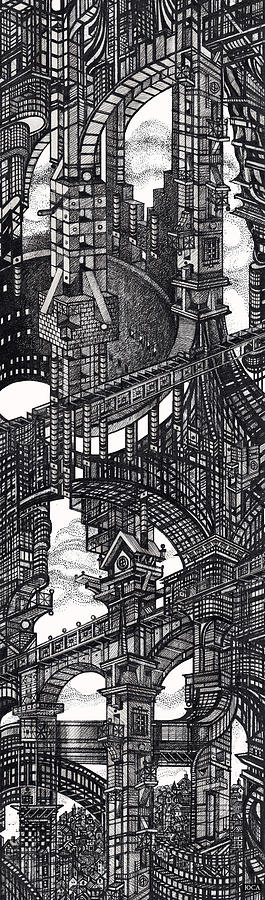 Architectural Utopia 17 Drawing by Serge Yudin - Fine Art America