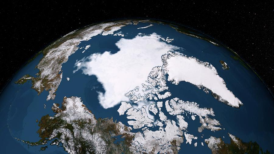 Arctic Ice Minimum Extent Photograph by Nasa/goddard Scientific Visualization Studio