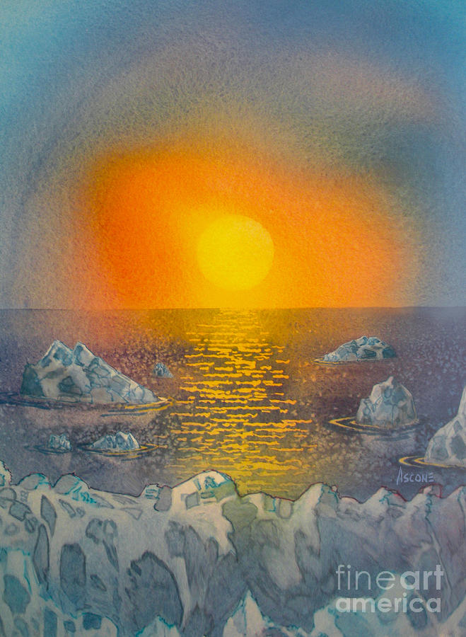 Arctic Ice Painting by Teresa Ascone