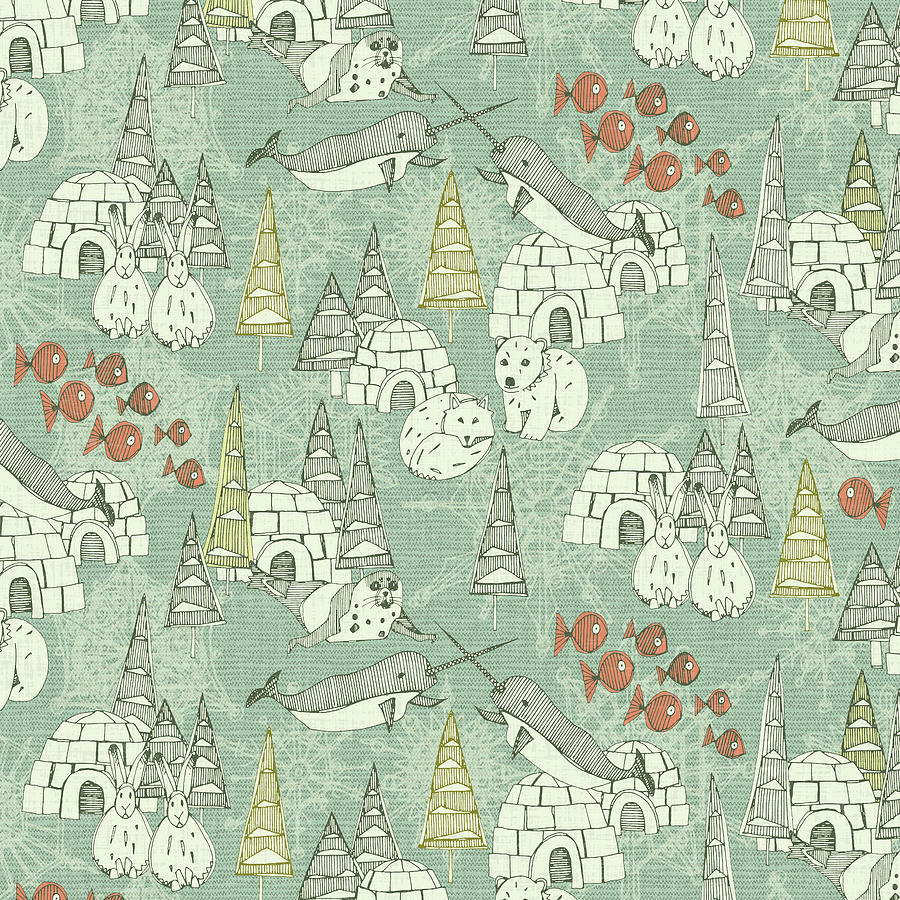 Arctic Retro Pattern Painting by MGL Meiklejohn Graphics Licensing