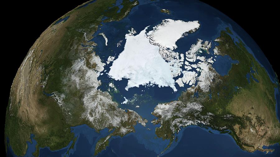 Space Photograph - Arctic Sea Ice by Nasa/gsfc-svs/science Photo Library