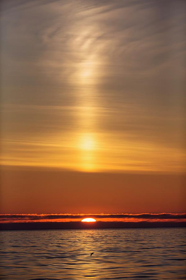 Arctic Sunset With Light Beam Photograph by Peter J. Raymond
