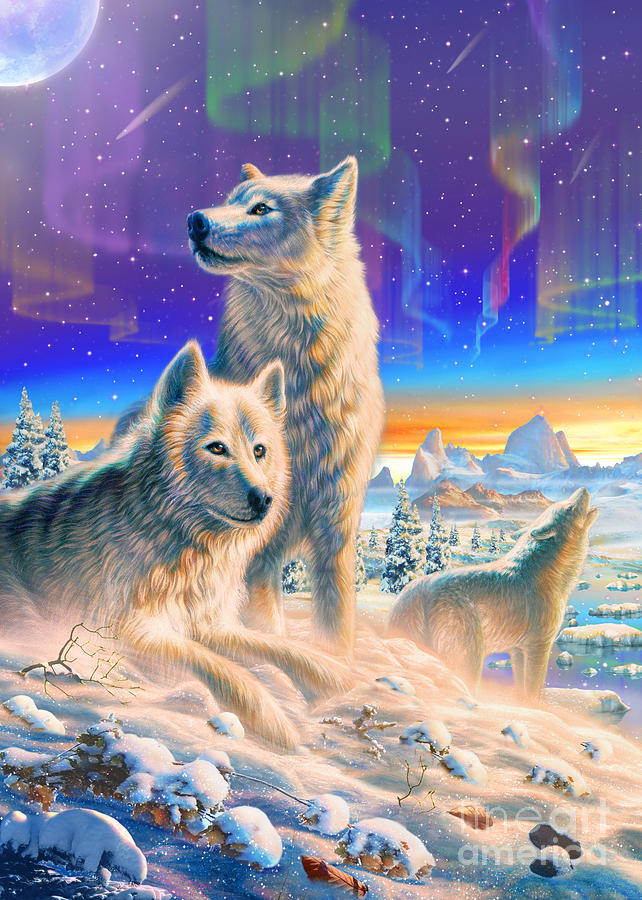 Arctic Wolves  Digital Art by MGL Meiklejohn Graphics Licensing
