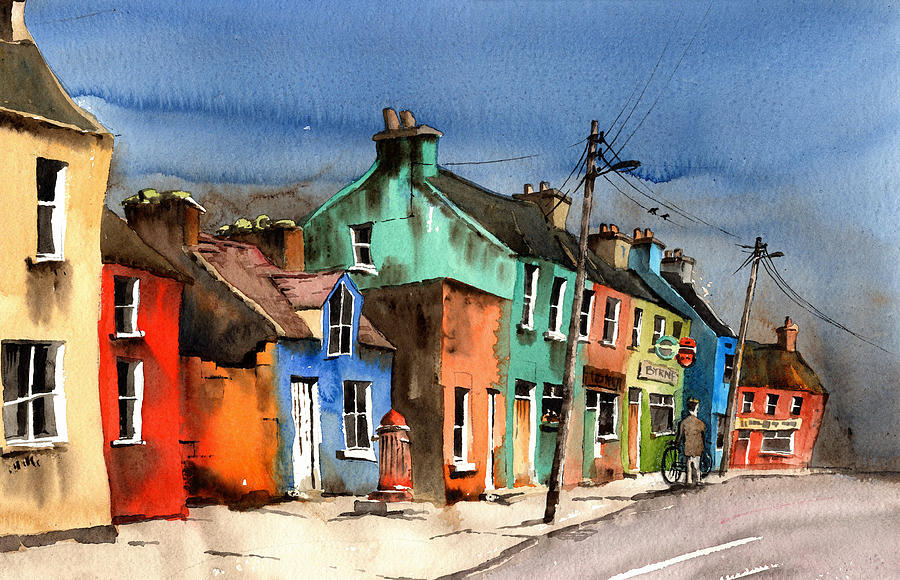 Cork Painting - Ardgroom Village Beara Cork by Val Byrne