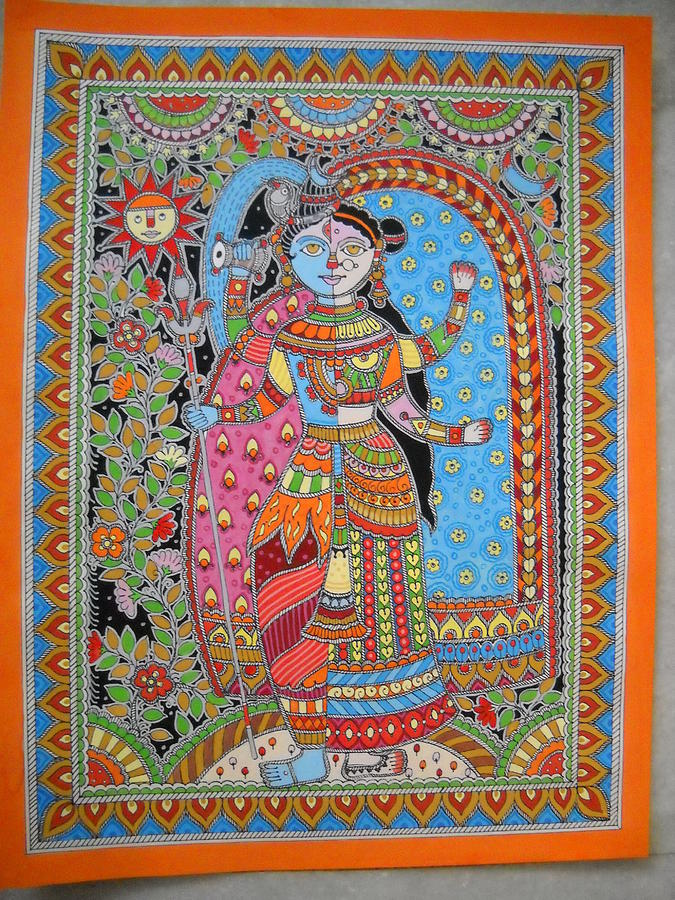 Ardhanarishwar - Madhubani Painting