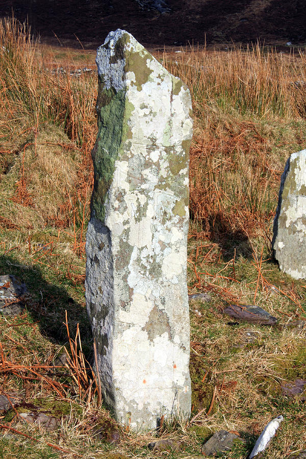 Ireland Photograph - Cross Inscribed Stone Slab by Aidan Moran