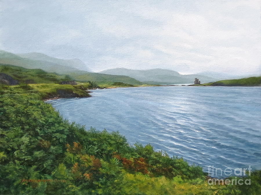 Ardvreck Castle Ruins Scotland Highlands Painting by Rosemarie Morelli