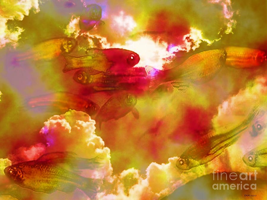 Abstract Digital Art - Are There Fish In Heaven? by Elizabeth McTaggart