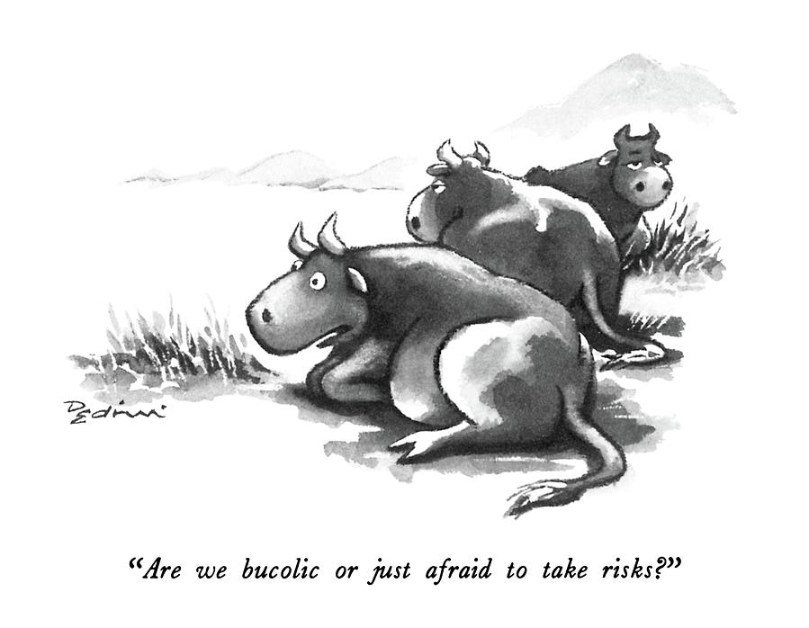 Are We Bucolic Or Just Afraid To Take Risks? Drawing by Eldon Dedini