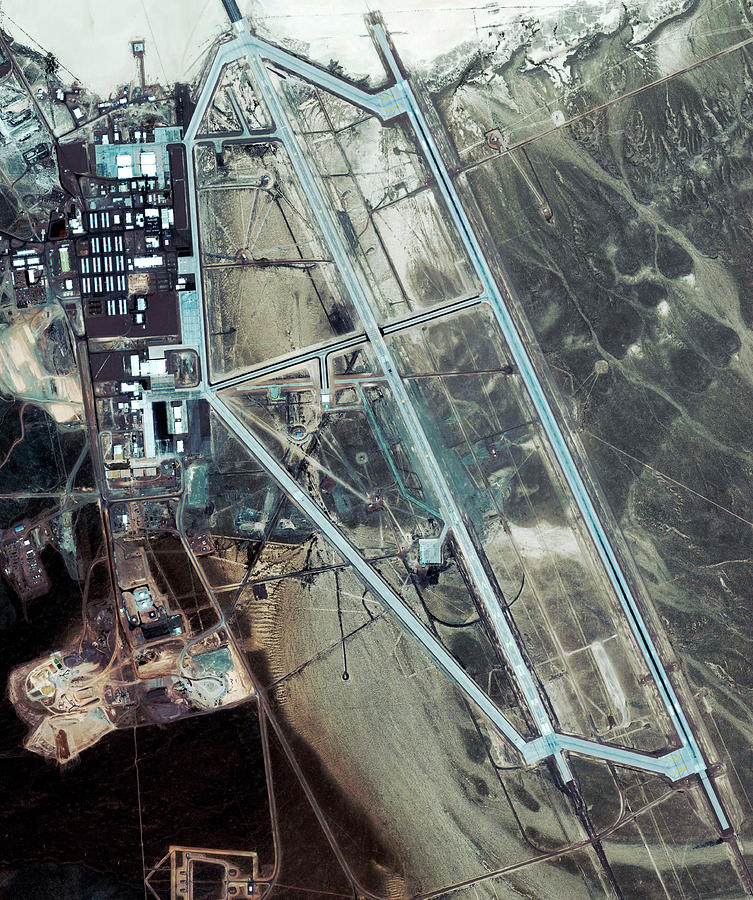 Alien Photograph - Area 51 Ufo Site by Geoeye/science Photo Library