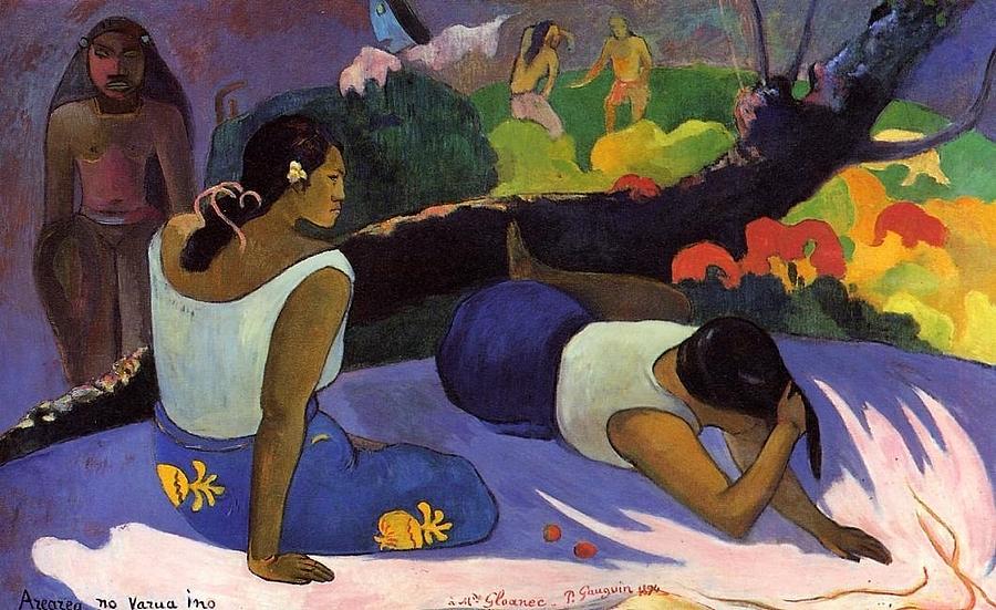 Arearea no varua ino Painting by Paul Gauguin