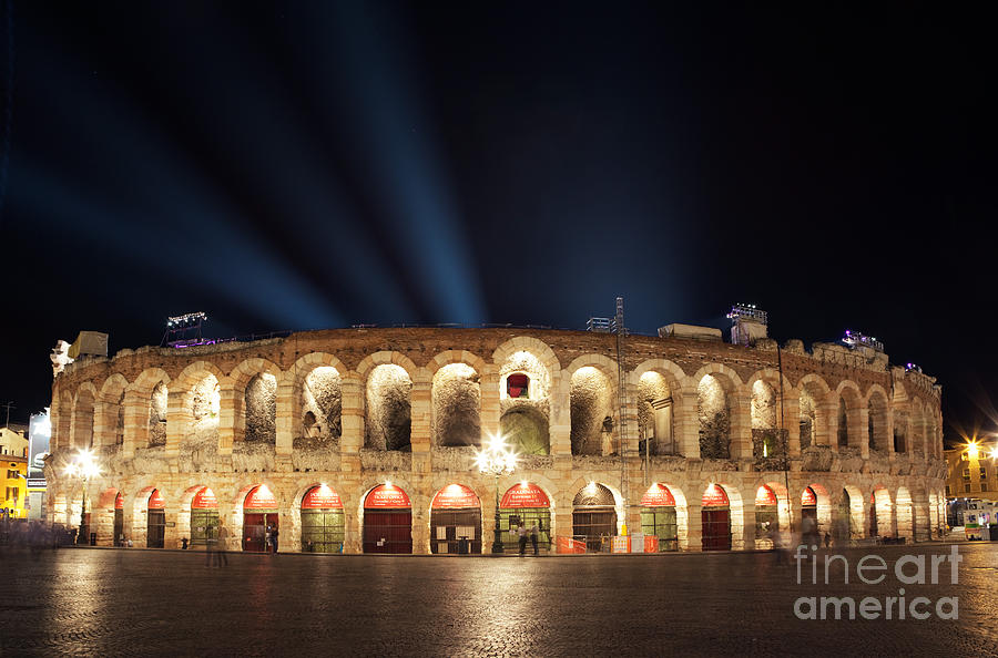 Arena di Verona at night - Italy Photograph by Matteo Colombo