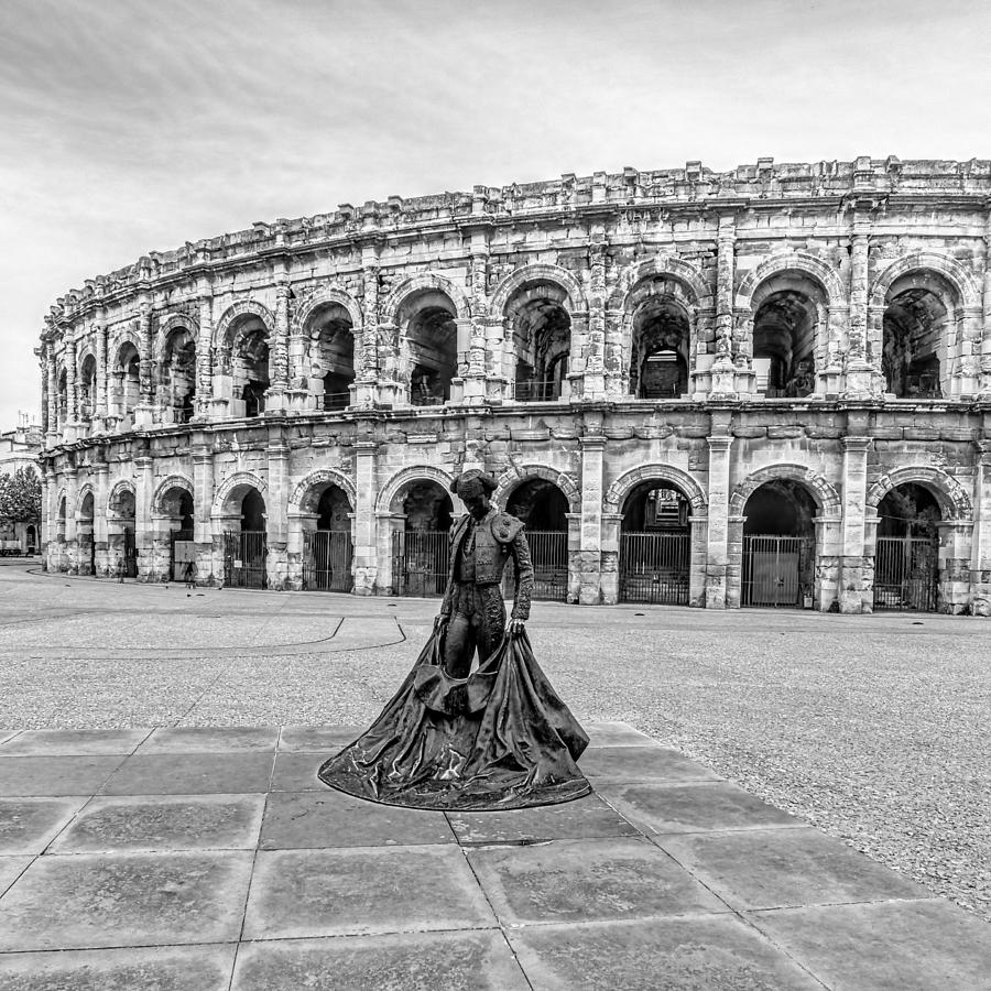 Arena of Nimes in Black and White Photograph by Jenny Hudson