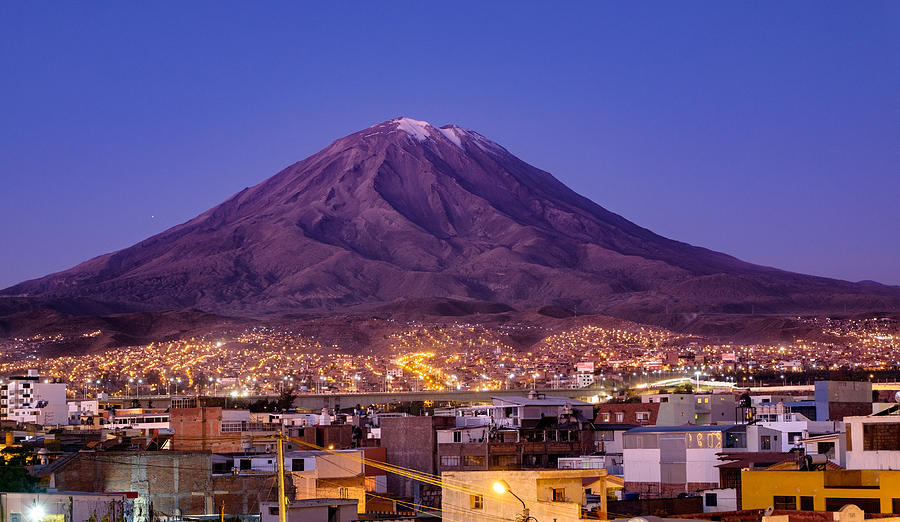 Arequipa - Cityscape with volcano Misti Photograph by Maria Swärd