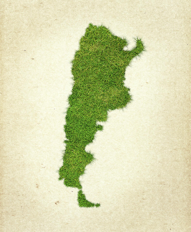 Nature Photograph - Argentina Grass Map by Aged Pixel