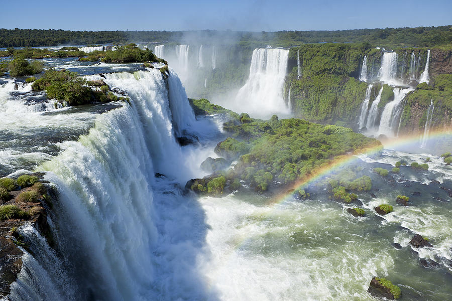 Argentina Iguazu Waterfalls Garganta del Diablo with rainbow Photograph by Grafissimo