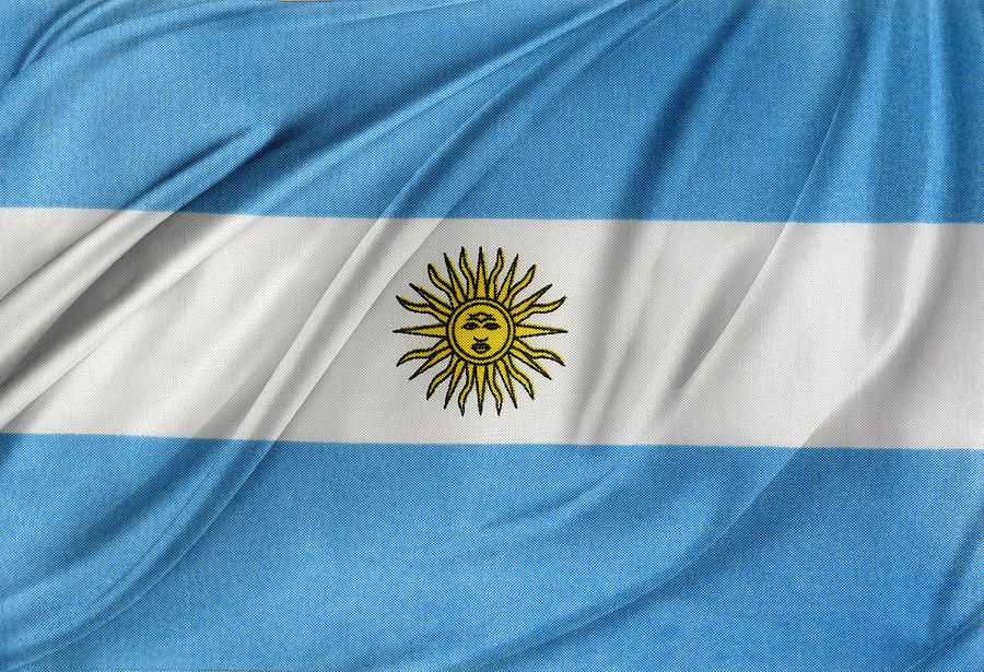 Flag Photograph - Argentinian flag by Les Cunliffe