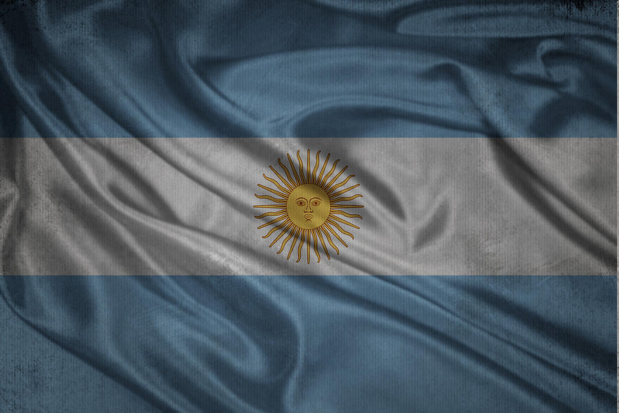 Argentinian flag waving on canvas Digital Art by Eti Reid