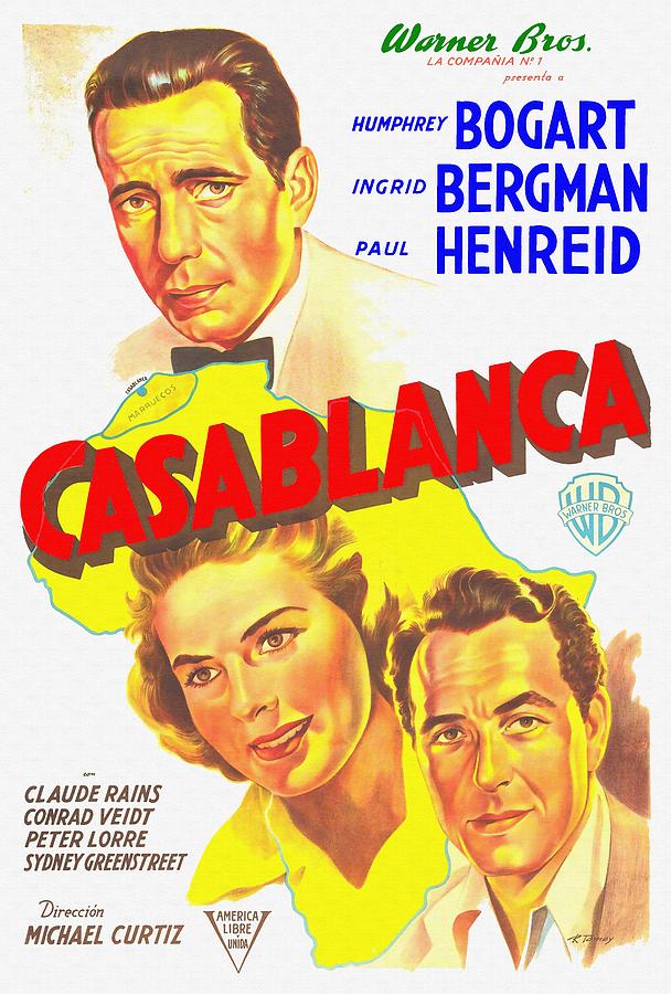 Casablanca Movie Photograph - Argentinian poster of Casablanca by Art Cinema Gallery