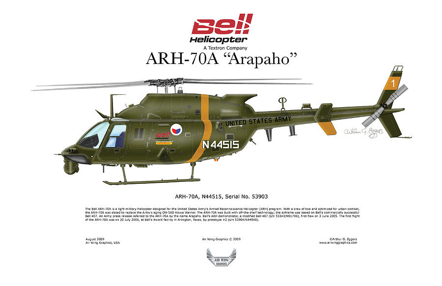 Helicopter Digital Art - ARH-70A Arapaho by Arthur Eggers