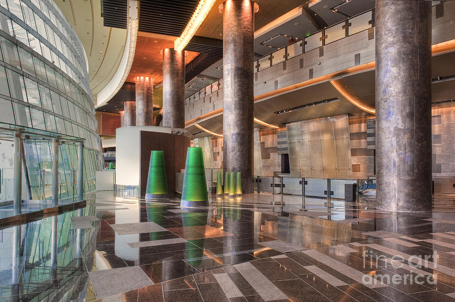 Aria Hotel City Center three-story atrium bathed in natural light Photograph by David Zanzinger