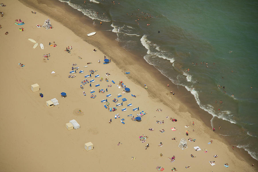 Arial View Of Beach With Sunbathers Photograph by Lynda Murtha