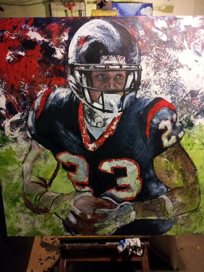 Football Painting - Arian Foster  by Peter Sparks