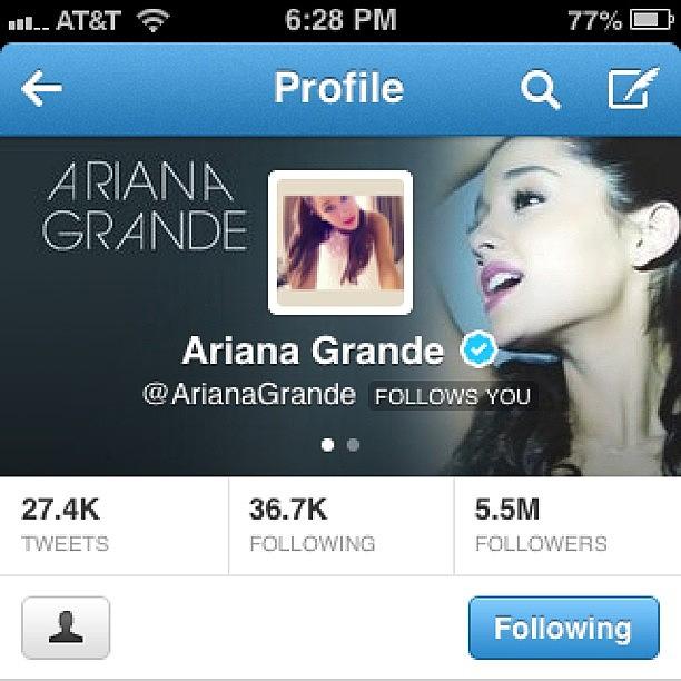 @arianagrande Followed Me 👍 Photograph by Matthew Loving