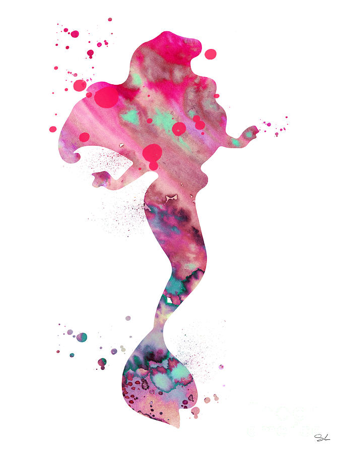 Mermaid Painting - Ariel by Watercolor Girl