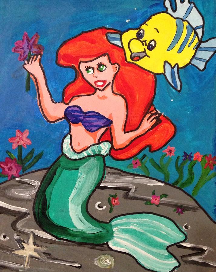 Ariel mermaid princess Painting by Jida L - Fine Art America