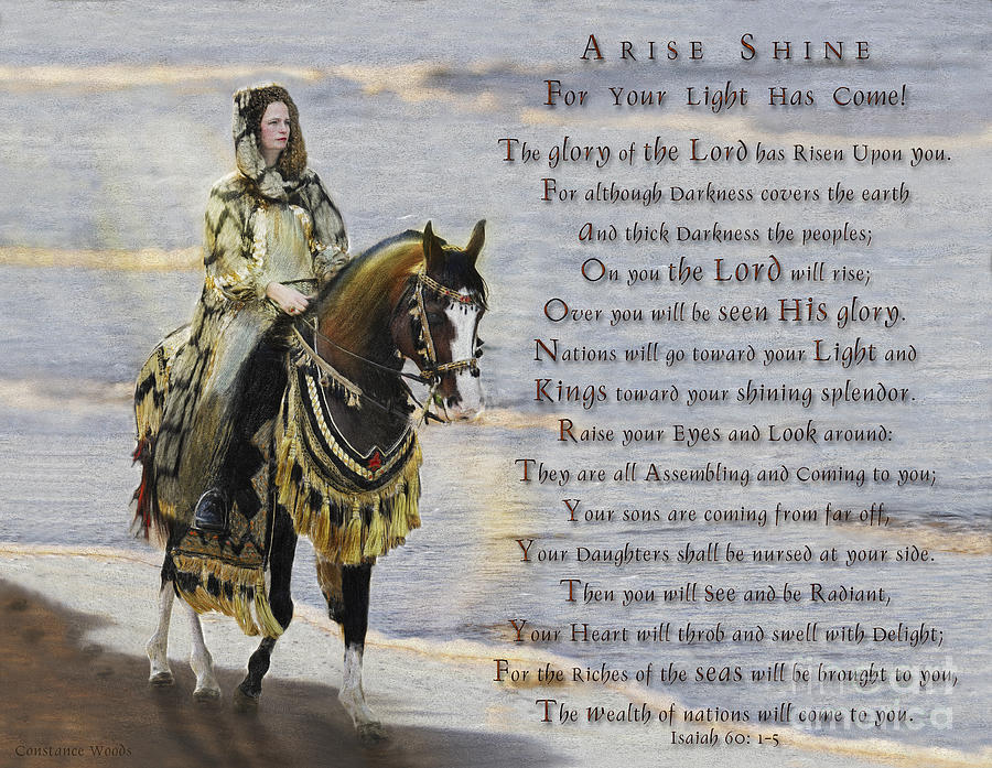 Arise Shine War Horse Painting by Constance Woods