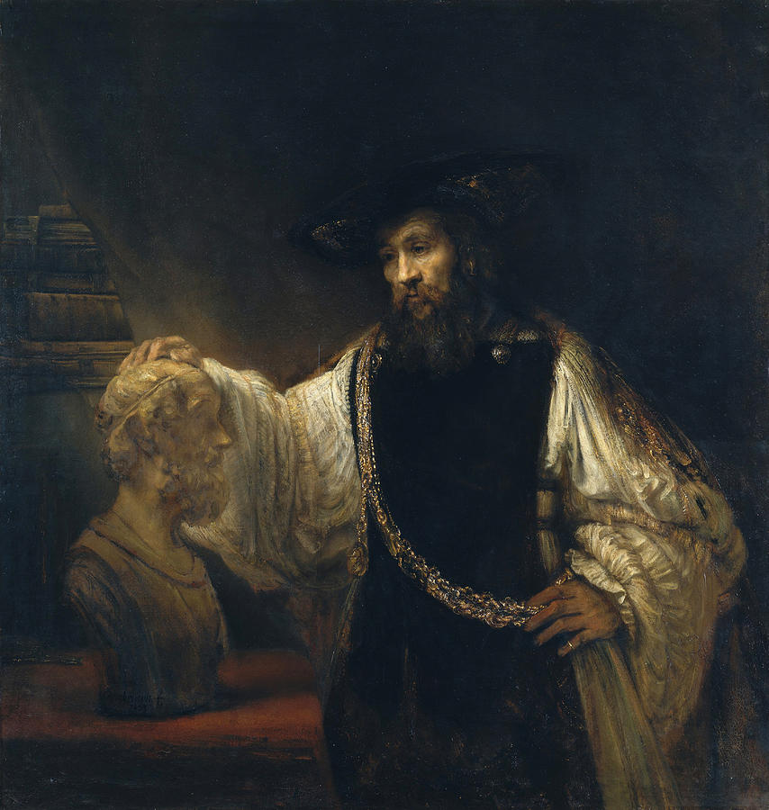 Aristotle with a Bust of Homer #4 Painting by Rembrandt