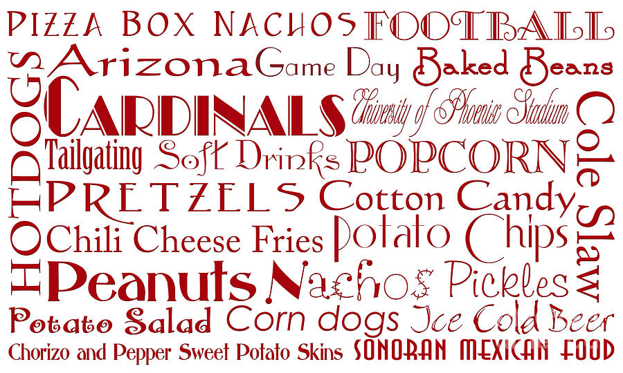 Arizona Cardinals Game Day Food 1 Digital Art by Andee Design
