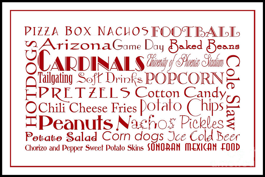 Arizona Cardinals Game Day Food 3 Digital Art by Andee Design