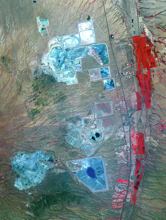 Arizona Copper Mine Photograph by Nasa/gsfc/meti/ersdac/jaros, And U.s./japan Aster Science Team