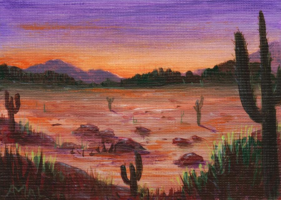 Arizona Desert Painting by Anastasiya Malakhova