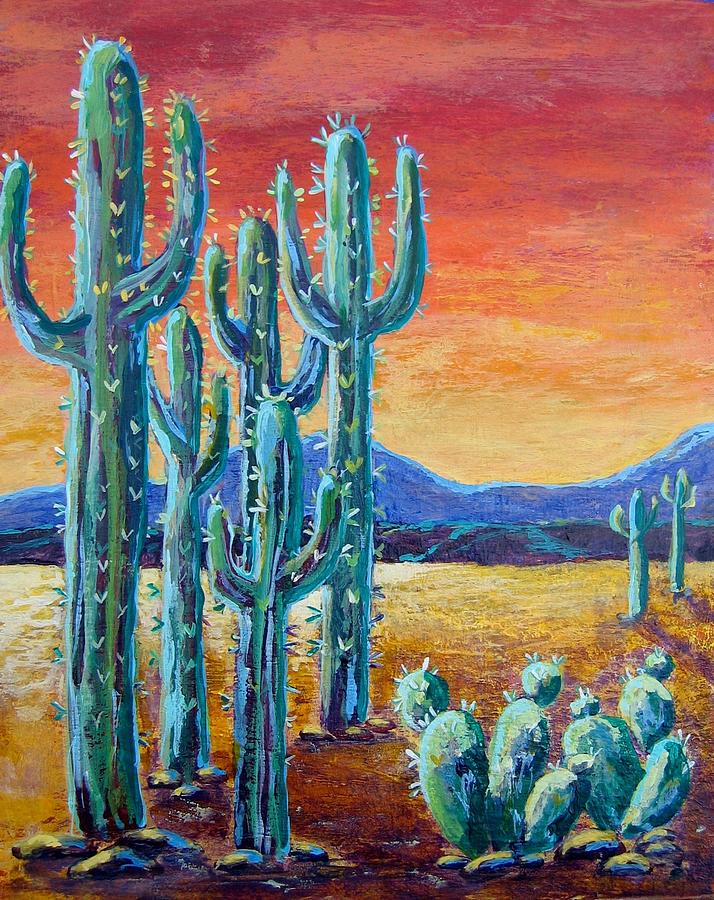 Arizona Desert Painting by Suzanne Theis